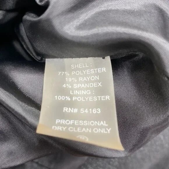 CALVIN KLEIN WOMEN'S BLACK METALLIC ZIP FRONT STRETCH JACKET 12P-EUC - Picture 5 of 5